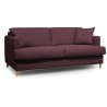 Hexagone - Canapé convertible 3 places - Tissu Lie de vin - Couchage express - L 182 x P 98 x H 82 cm - Larry