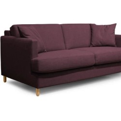 Hexagone - Canapé convertible 3 places - Tissu Lie de vin - Couchage express - L 182 x P 98 x H 82 cm - Larry