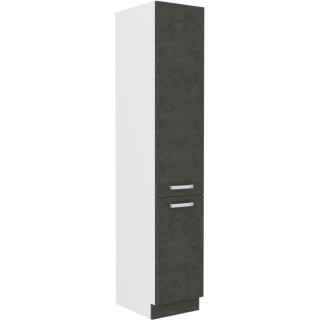 Meuble colonne 2 portes battantes - Gris mat - L 40cm x P 57cm x H 210