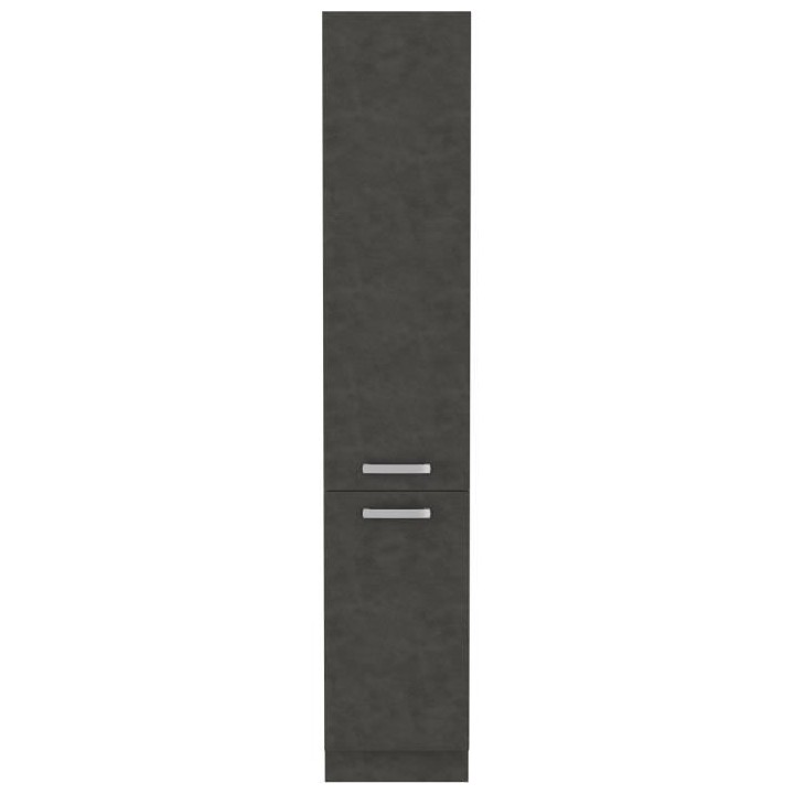 Meuble colonne 2 portes battantes - Gris mat - L 40cm x P 57cm x H 210