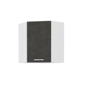 Meuble haut d'angle porte battante - Gris mat - L 58 x P 31,6 x H 72c