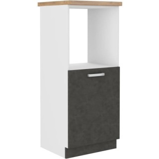 Meuble demi-colonne four 1 porte battante - Gris mat - L 60 x P 51,6 x
