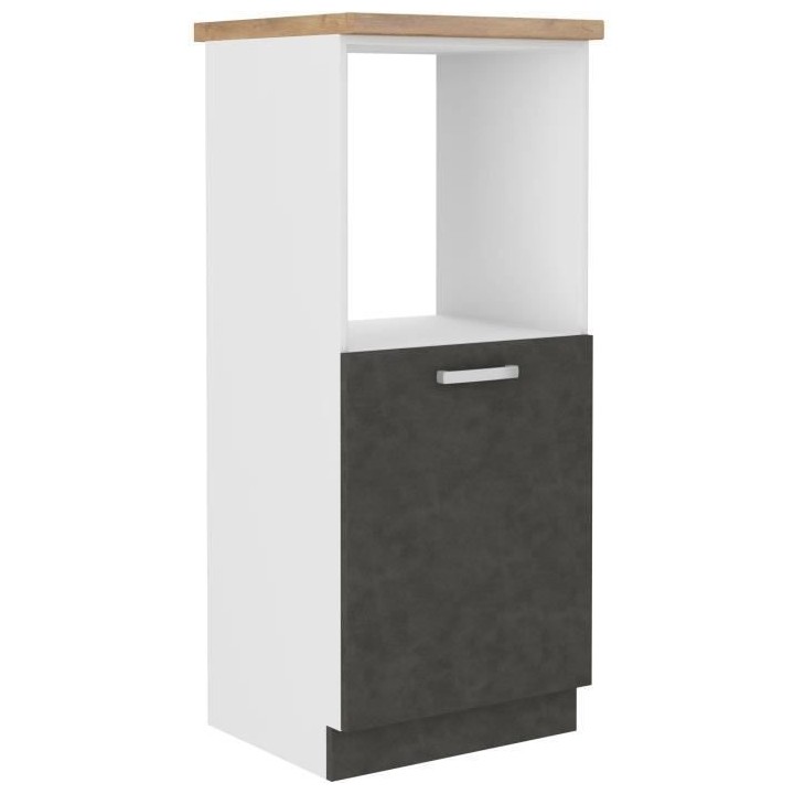 Meuble demi-colonne four 1 porte battante - Gris mat - L 60 x P 51,6 x