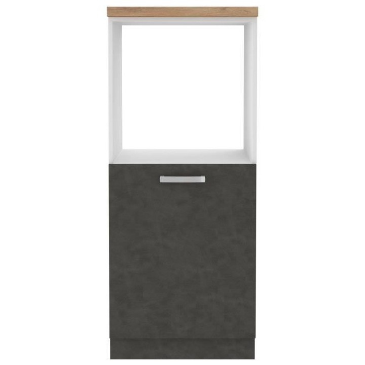 Meuble demi-colonne four 1 porte battante - Gris mat - L 60 x P 51,6 x