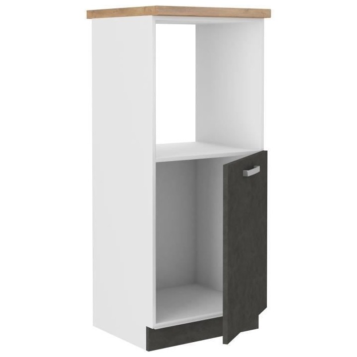 Meuble demi-colonne four 1 porte battante - Gris mat - L 60 x P 51,6 x