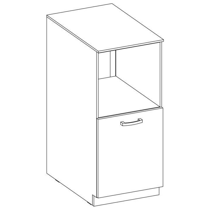 Meuble demi-colonne four 1 porte battante - Gris mat - L 60 x P 51,6 x