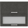 Meuble haut 2 portes basculantes - L 80 x P 31,6 x H 72 - Gris mat - LASSEN