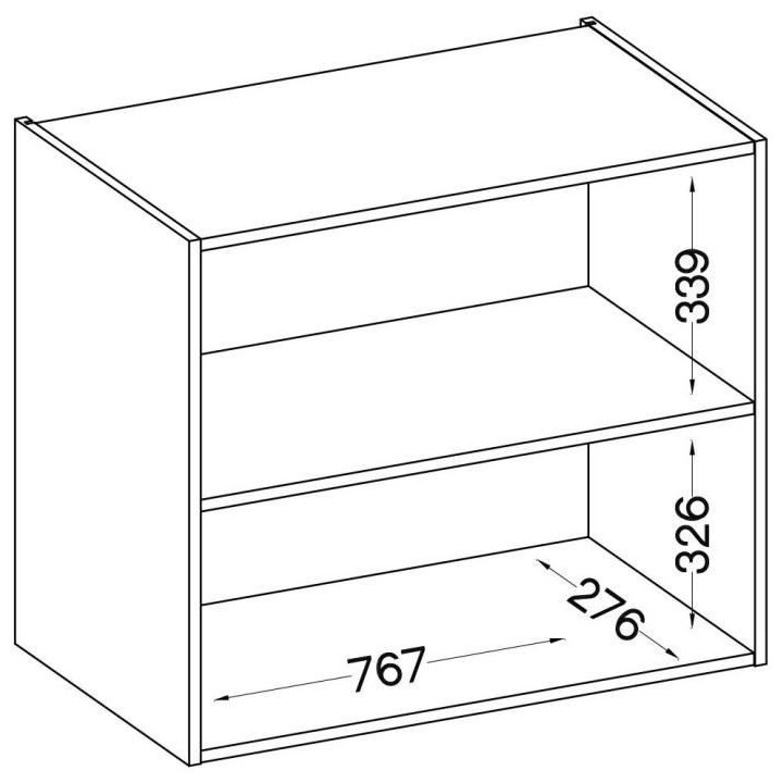 Meuble haut 2 portes basculantes - L 80 x P 31,6 x H 72 - Gris mat - L