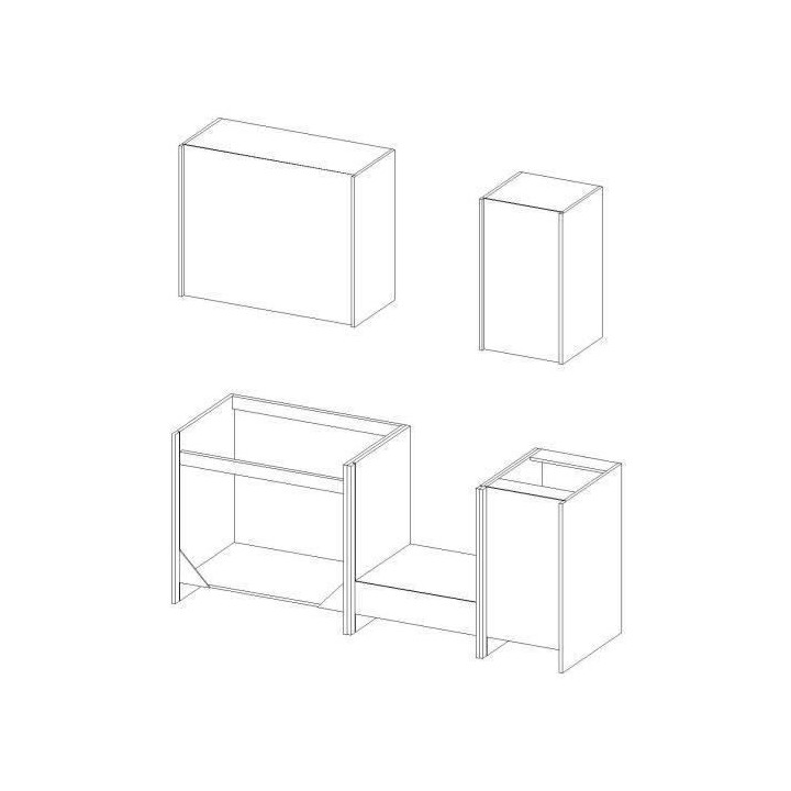 Cuisine complete L 180 cm avec plan de travail - Décor chene sonoma -