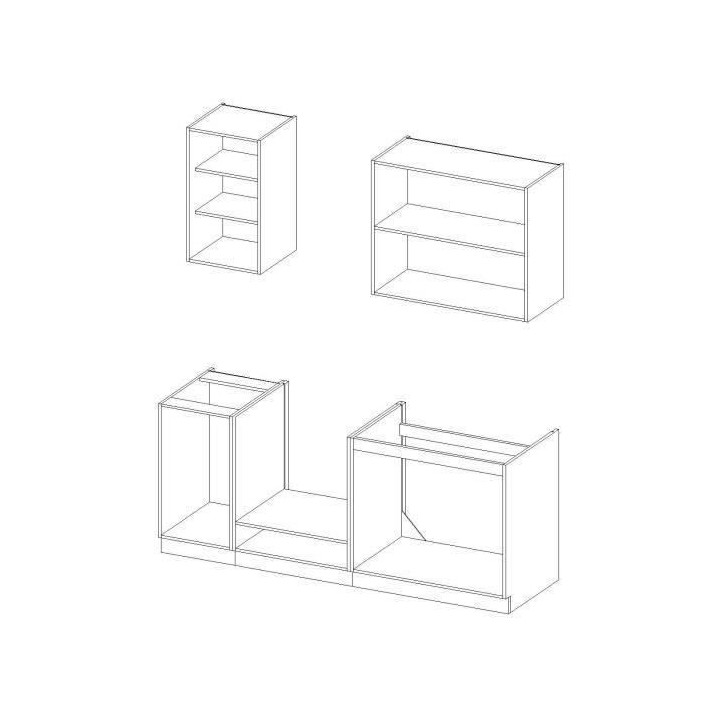 Cuisine complete L 180 cm avec plan de travail - Décor chene sonoma -