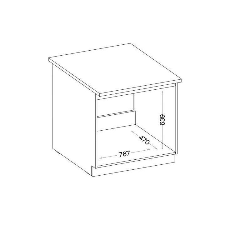 LASSEN Meuble bas de cuisine sous évier L 80 cm - Décor chene clair