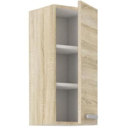 Meuble haut 1 porte battante - Décor chene sonoma - L 30 x P 31,6 x H 72 cm - LASSEN