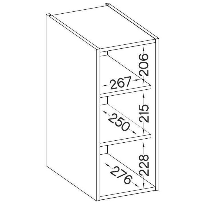 Meuble haut 1 porte battante - Décor chene sonoma - L 30 x P 31,6 x H