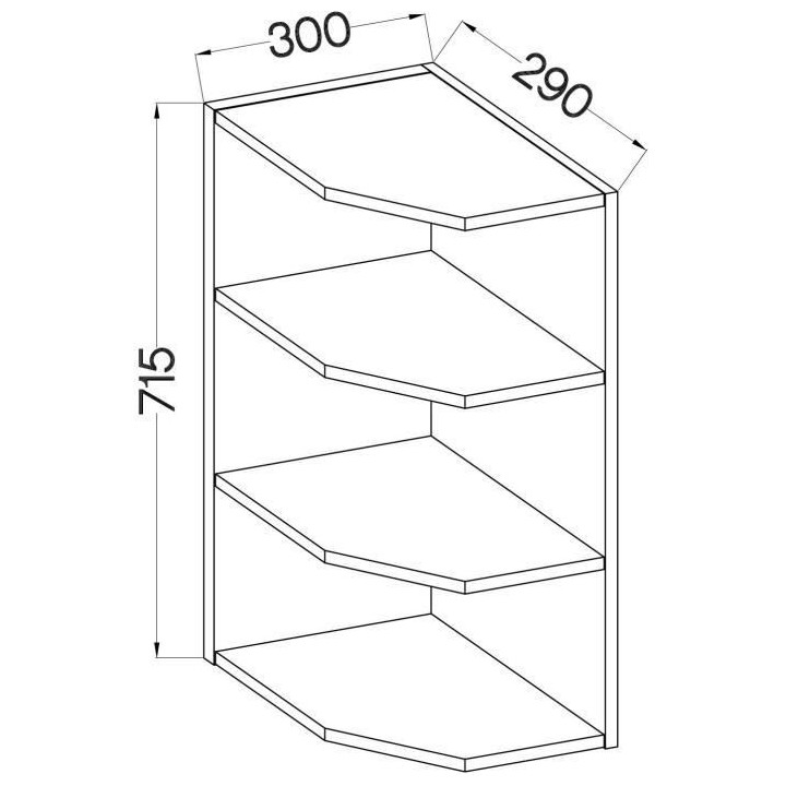 Meuble haut étageres largeur - Décor chene sonoma - L 30 x P 30 x H