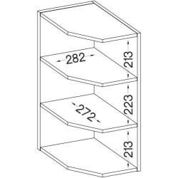 Meuble haut étageres largeur - Décor chene sonoma - L 30 x P 30 x H 72 cm