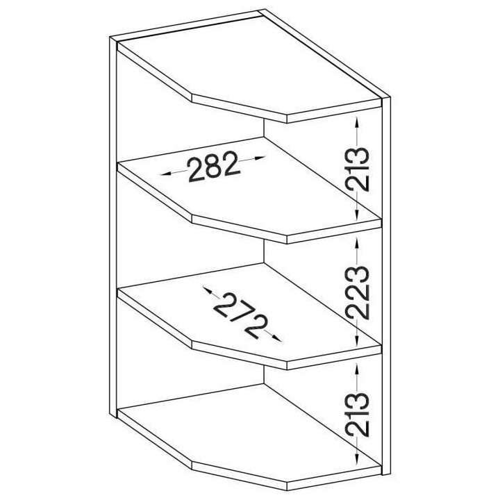 Meuble haut étageres largeur - Décor chene sonoma - L 30 x P 30 x H