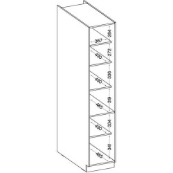 Meuble colonne 2 portes battantes - Décor chene sonoma - L 40cm x P 57cm x H 210 cm - LASSEN