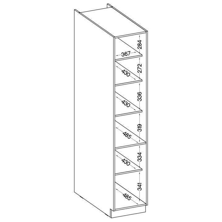 Meuble colonne 2 portes battantes - Décor chene sonoma - L 40cm x P 5