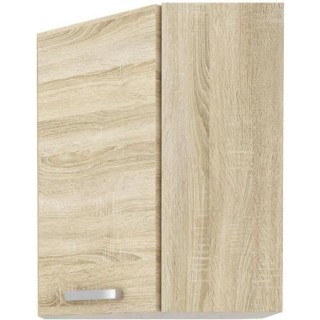 Meuble haut d'angle porte battante - Décor chene sonoma - L 58 x P 31