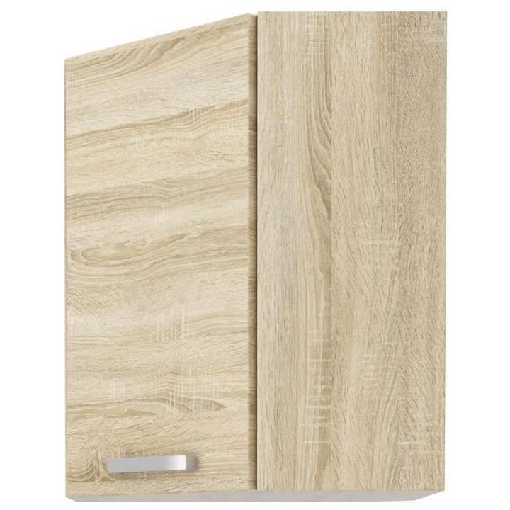 Meuble haut d'angle porte battante - Décor chene sonoma - L 58 x P 31