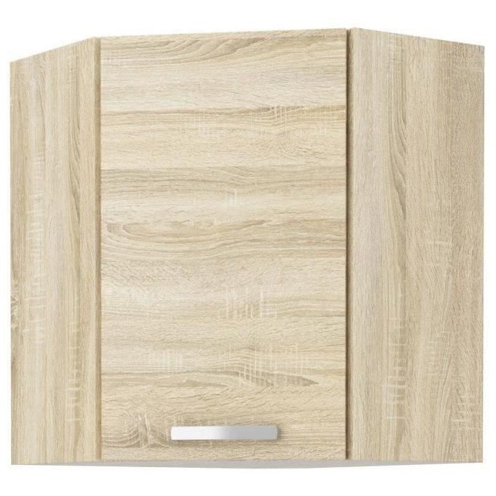 Meuble haut d'angle porte battante - Décor chene sonoma - L 58 x P 31