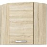 Meuble haut d'angle porte battante - Décor chene sonoma - L 58 x P 31,6 x H 72 cm - LASSEN