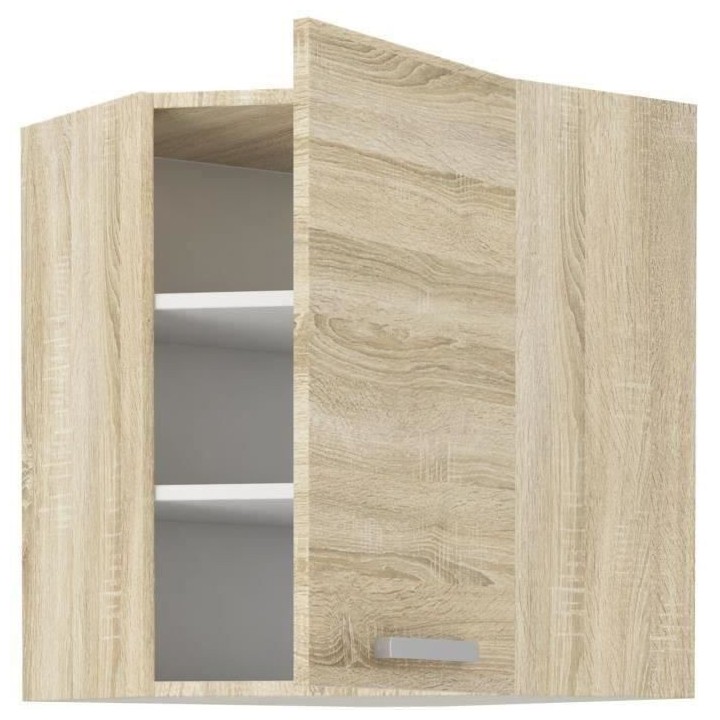 Meuble haut d'angle porte battante - Décor chene sonoma - L 58 x P 31