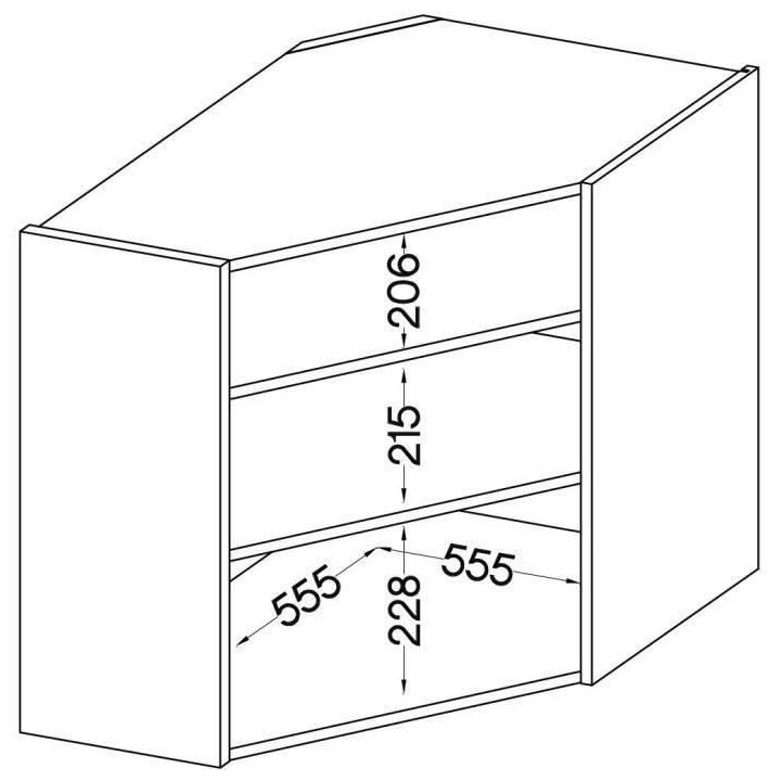 Meuble haut d'angle porte battante - Décor chene sonoma - L 58 x P 31