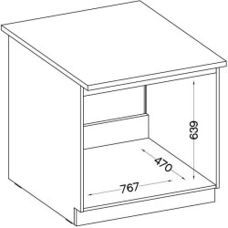 Meuble bas sous-évier 2 portes battantes - Décor chene sonoma - L 80 x P 51,6 x H 85 - LASSEN