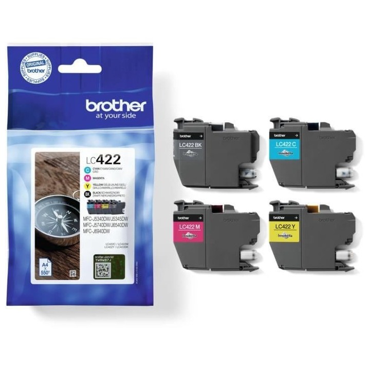 Pack 4 cartouches LC422VAL - BROTHER - Pour Business Smart MFC-J5340DW
