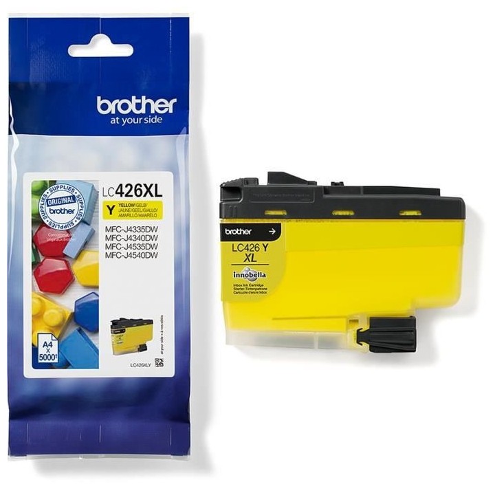 Cartouche d'encre LC426XLY - BROTHER - Jaune haute capacité de 5000 p
