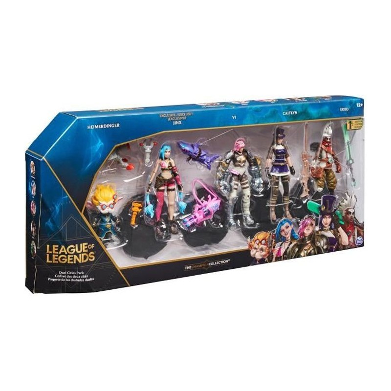 LEAGUE OF LEGENDS - COFFRET 5 FIGURINES 10 CM - 6062218 - Avec 12 points d'articulation & Accessoires - Jouet Collection