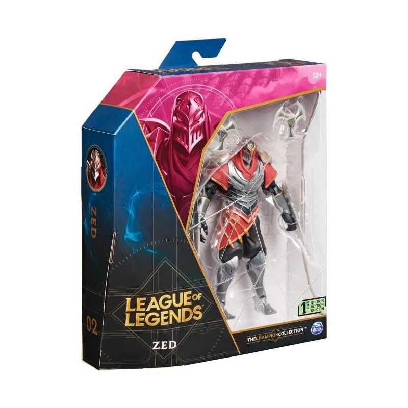 LEAGUE OF LEGENDS - FIGURINE PREMIUM 18 CM ZED Maître des ombres - 6062261 - Avec 19 points d'articulation et Accessoires