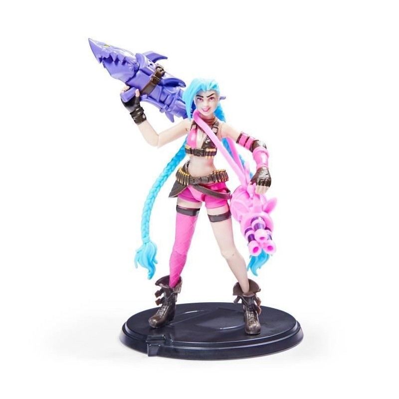 LEAGUE OF LEGENDS - FIGURINE 10 CM JINX OFFICIELLE - 6062258 - Avec 12 points d'articulation & Accessoires - Jouet Collection