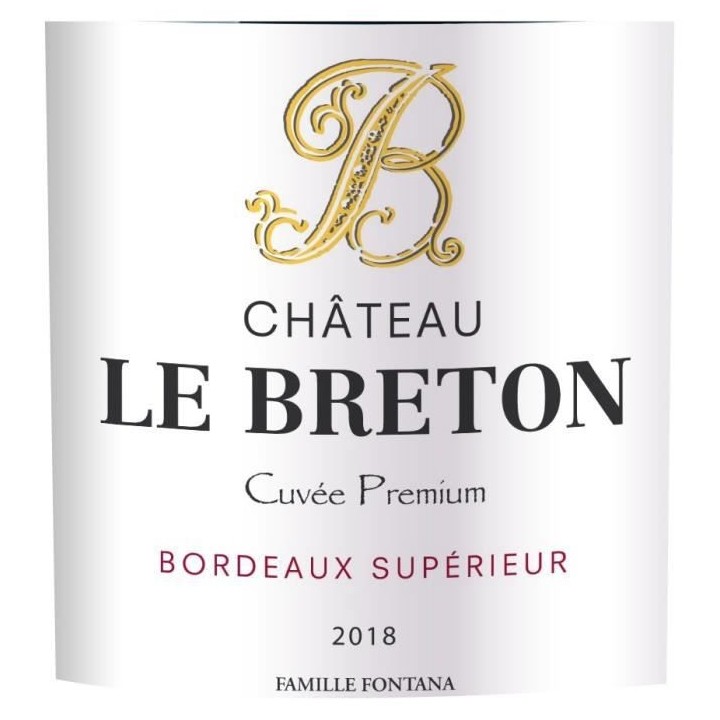 Château Le Breton 2018 Bordeaux Supérieur - Vin rouge de Bordeaux