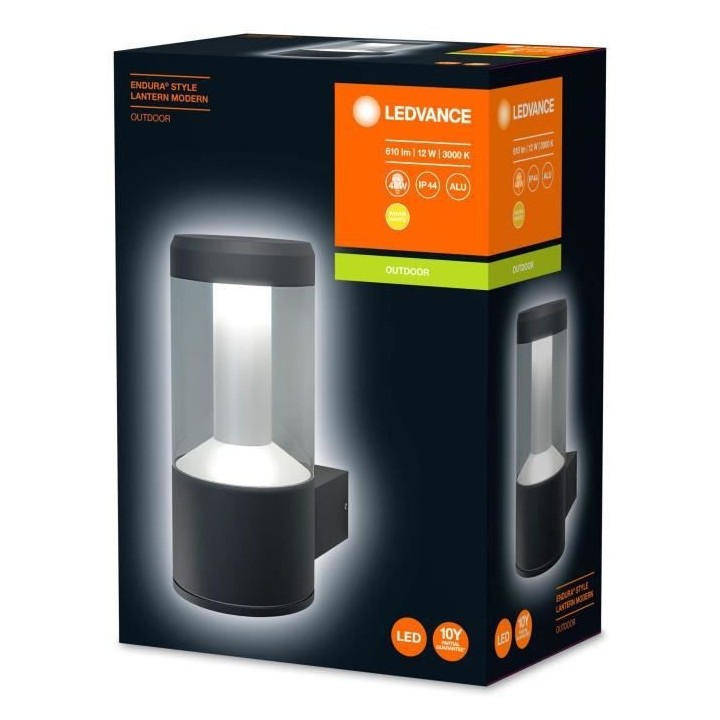 ENDURA STYLE LANTERN MODERN Applique Extérieure 12w 610lm - Gris