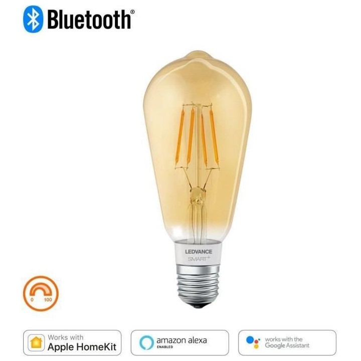 LEDVANCE Ampoule Smart+ Bluetooth EDISON FIL OR 53W E27 PUISSANCE VAR