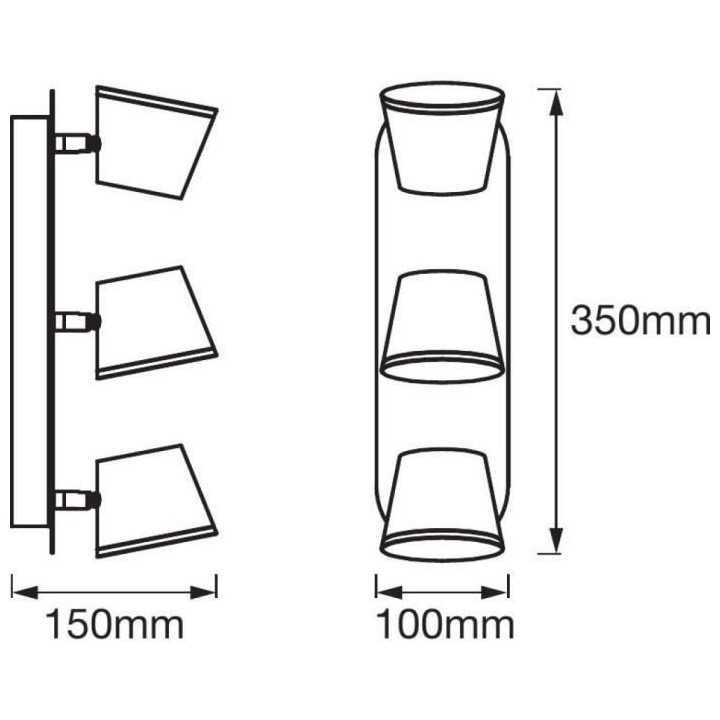 LEDVANCE LED Spot Applique Triple - 3 x 7W - IP44 - Blanc - Chaud/Froi