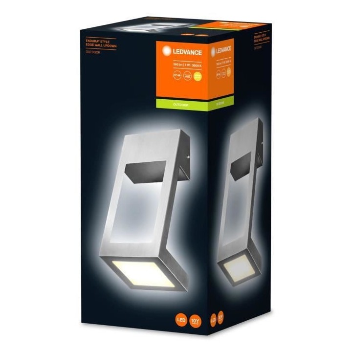 ENDURA STYLE EDGE WALL UPDOWN Applique Extérieure 7w 450lm - Acier In
