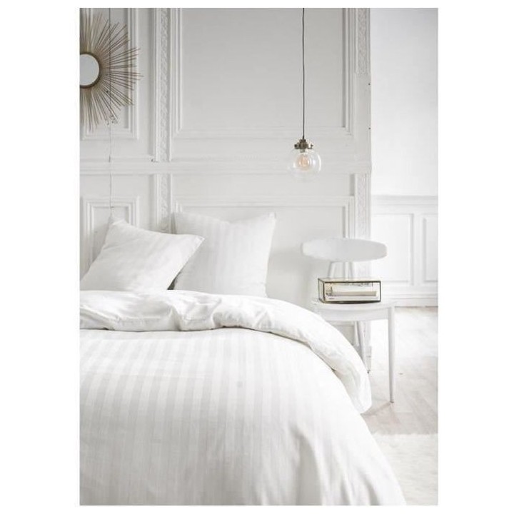 TODAY Parure de lit 2 personnes 240X260 Coton uni blanc PREMIUM TODAY