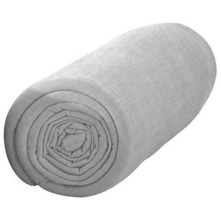 TODAY Drap housse 100% coton - 140 x 190 cm - Zinc TODAY