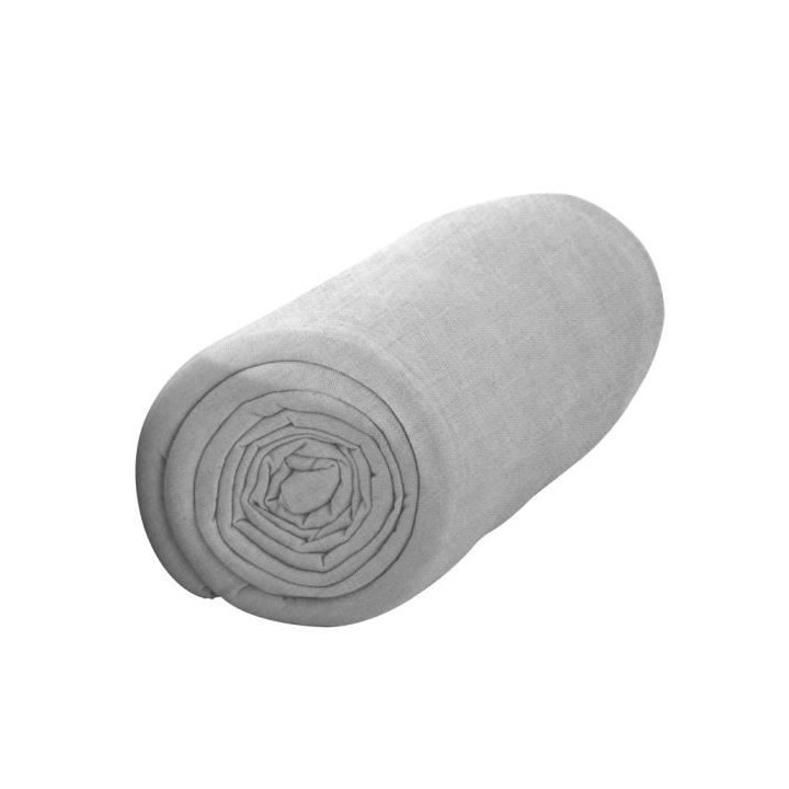 TODAY Drap housse 100% coton - 160 x 200 cm - Zinc TODAY