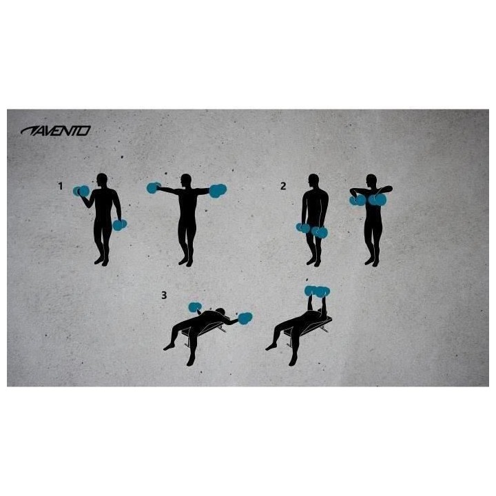 AVENTO HALTERE 15KG A DISQUES ACIER