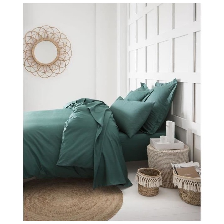 TODAY housse de couette 100% coton - 220x240 cm - Vert émeraude TODAY
