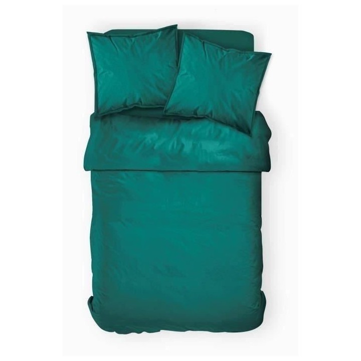 TODAY housse de couette 100% coton - 220x240 cm - Vert émeraude TODAY
