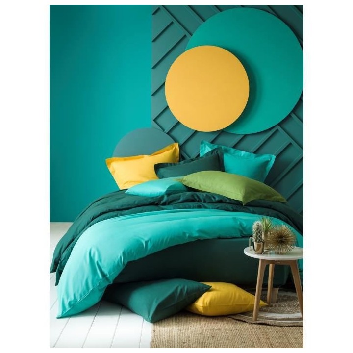 TODAY housse de couette 100% coton - 220x240 cm - Vert émeraude TODAY