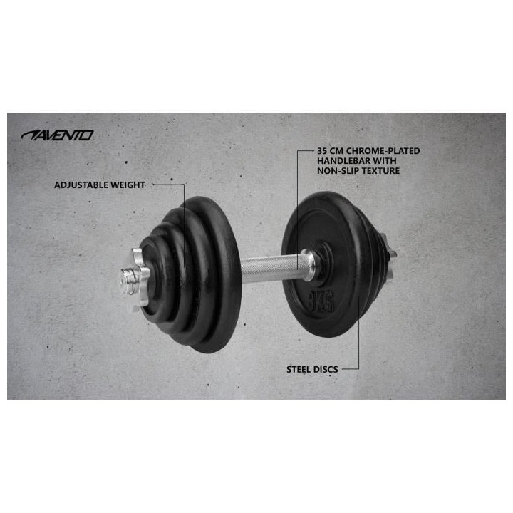 AVENTO HALTERE 15KG A DISQUES ACIER