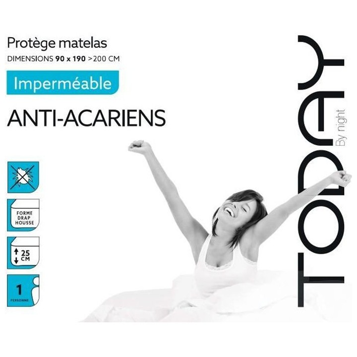 TODAY Protege Matelas / Alese Imperméable Anti-Acariens 90x190/200cm