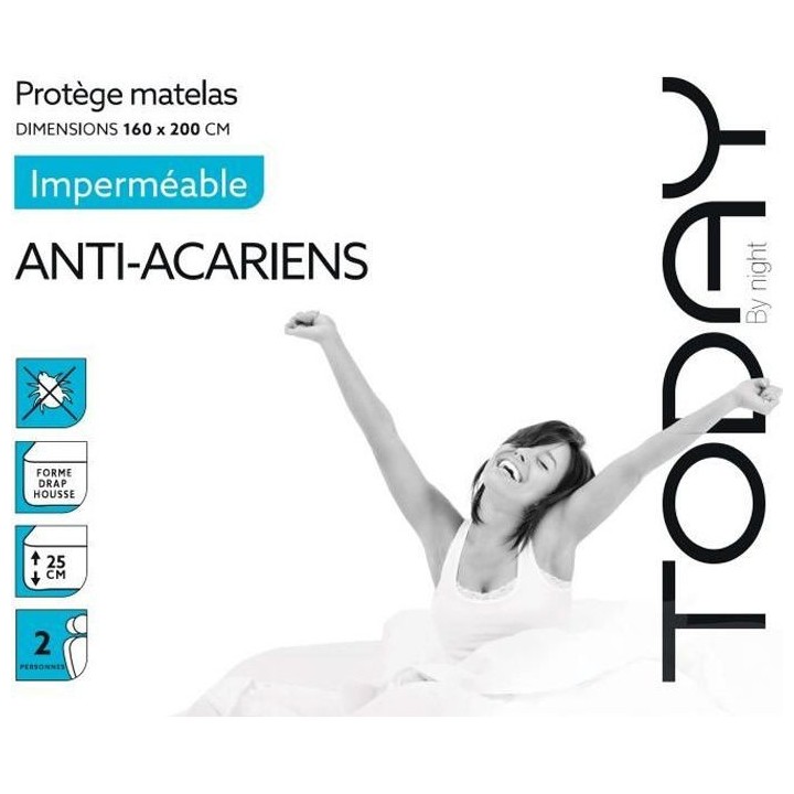 TODAY Protege Matelas / Alese Imperméable Anti-Acariens 160x200cm - 1