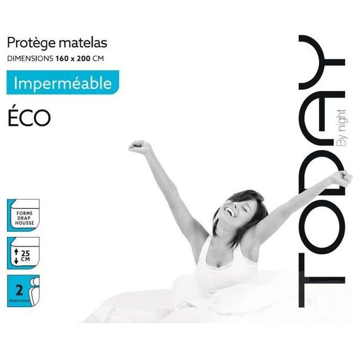 TODAY Protege Matelas / Alese Imperméable Eco 160x200cm - 100% Polyes